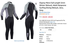 Osprey mens 5mm for sale  LONDON