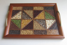 Vassoio legno decorato usato  Italia
