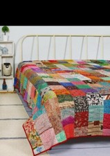 Cobertor reversível indiano Kantha colcha king feita à mão capa de cama Kantha  comprar usado  Enviando para Brazil