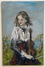 ölgemälde mädchen violine gebraucht kaufen  Hannover