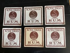 6 x Royal Swan Importado Rum Spirits Tasmanian 1980,s Edição Coasters R comprar usado  Enviando para Brazil