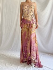 Vestido espartilho abstrato vintage pedra Cassandra aquarela com miçangas Y2k concurso XS 2 comprar usado  Enviando para Brazil