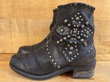 AS.98.  Botines boho de cuero negro para motociclista talla EUR 41| US 10.5-11 segunda mano  Embacar hacia Mexico