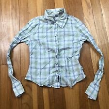 Camisa Abercrombie flanela meninas pequena manga longa botão verde algodão comprar usado  Enviando para Brazil