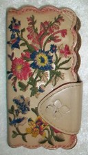 Capa carteira iPhone 8 couro areia rosa pradaria bordada floral Patricia Nash comprar usado  Enviando para Brazil