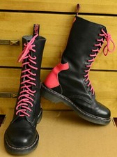 Dr Martens Rockers, Damskie wysokie czarne różowe buty 14 oczu, Rozmiar UK 5, EU 38 na sprzedaż  PL