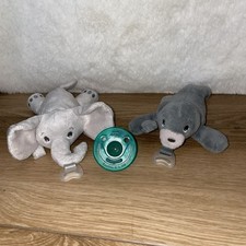 Lote de 2 chupetas Avent Soothie chupeta aconchegante chupeta pelúcia elefante e foca comprar usado  Enviando para Brazil
