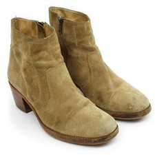 A.P.C. Botas de tornozelo Pour Brand Bazar camurça marrom zíper lateral salto bloco UE 39 falhas comprar usado  Enviando para Brazil