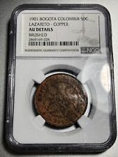 Colombia - Leprosario 50 Centavos 1901 NGC AU Detalles segunda mano  Embacar hacia Argentina