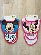 Lote Disney Baby Infant Bib & Eruc Cloth Set Mickey Minnie Mouse segunda mano  Embacar hacia Mexico