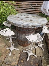 Wooden barrell table for sale  MARCH
