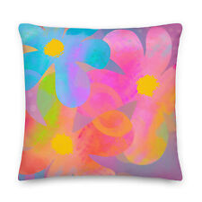 Travesseiro Hippy Flowers colorido arte abstrata premium 22x22 / 18x18 / 12x20 comprar usado  Enviando para Brazil