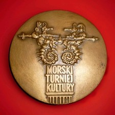 RZADKI brązowy medal MORSKI TURNIEJ KULTURY (Turniej kultury morskiej)Polska-155gr-70mm na sprzedaż  Wysyłka do Poland