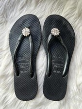 Usado, Chinelos finos Havaianas com enfeites florais de strass comprar usado  Enviando para Brazil