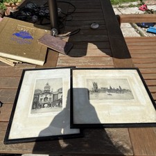 Pair etchings pencil for sale  HONITON