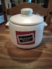 Pote de feijão de cerveja vintage Westbend publicidade etiqueta preta formato impecável, usado comprar usado  Enviando para Brazil