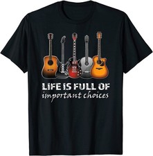 NOVO! Camiseta Top Guitar Life is Full of Important Choices - FEITA NOS EUA comprar usado  Enviando para Brazil