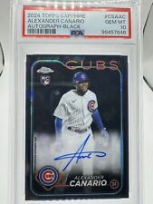 2024 Topps Chrome Sapphire Alexander Canario Preto 04/10 AUTO Cubs CSA-AC PSA 10 comprar usado  Enviando para Brazil