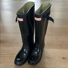 Botas Hunter Huntress preto brilhante chuva alta para área externa | | 7, usado comprar usado  Enviando para Brazil