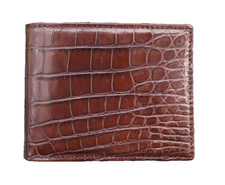 Carteira bifold masculina couro de crocodilo real marrom escuro comprar usado  Enviando para Brazil