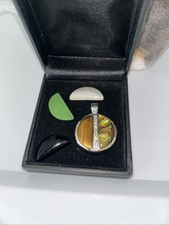 Usado, Lindo pingente de troca de pedras preciosas genuíno tom prata não testado 5 peças comprar usado  Enviando para Brazil