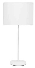 Usado, Simple Designs 22 pol. Abajur bastão branco com abajur de tecido comprar usado  Enviando para Brazil