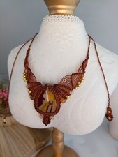 Collier marron macramé d'occasion  Haubourdin
