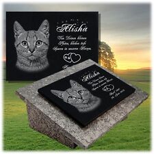 GRANITOWY nagrobek podwójna płyta nagrobna + podpory 60x40 cm zdjęcie + tekst grawerowanie kot gg08s, używany na sprzedaż  Wysyłka do Poland