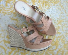 Sandálias femininas UGG 9,5 de couro salto sisal bronzeado salto corda comprar usado  Enviando para Brazil