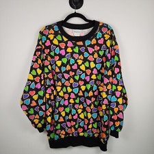 Moletom Vintage Anos 80 Richard Simmons Original Coração Pop Camisa Colorida - Grande comprar usado  Enviando para Brazil