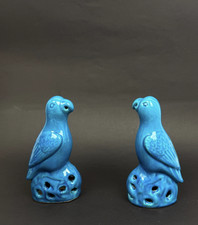 Paire perruches porcelaine d'occasion  Saint-Martin-de-Seignanx