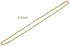 Usado, Colar de corrente de ouro amarelo 14k sólido corda 2 mm masculino feminino tamanho 16"-30" comprar usado  Enviando para Brazil