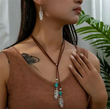 Boho feather necklace for sale  DERBY