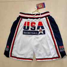 Usado, Pantalones cortos de baloncesto retro Dream Team para hombre cosidos con bolsillo segunda mano  Embacar hacia Argentina