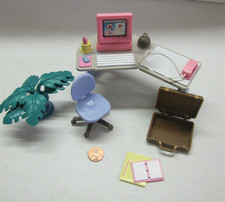 Cadeira de mesa Fisher Price Loving Family Dream casa de bonecas escritório em casa 1997 computador, usado comprar usado  Enviando para Brazil