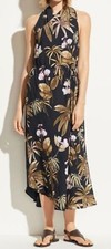 Vestido feminino VINCE jardim tropical cetim enrugado assimétrico sem mangas tamanho XS comprar usado  Enviando para Brazil