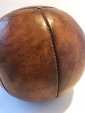 BOLA MEDICINAL DE COURO VINTAGE 6 lb 12 oz ótima pátina! #3 comprar usado  Enviando para Brazil