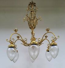 Candelabro de latão seis braços abajur de vidro estilo francês comprar usado  Enviando para Brazil