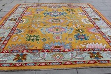 Usado, Tapete amarelo vintage tradicional feito à mão turco Oushak oriental lã 387x310 comprar usado  Enviando para Brazil
