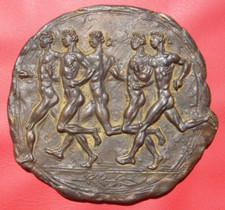 RARA MEDALHA ESCULPIDA EM BRONZE FEDERAÇÃO ESPORTIVA ALEMÃ ASSINADA 1950-1975 GRANDE MEDALHA comprar usado  Enviando para Brazil