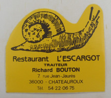 Autocollant restaurant escargo d'occasion  France