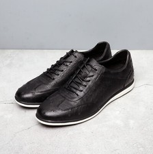 Zapatos para hombre piel de avestruz genuino hechos a mano negros talla 7-11us segunda mano  Embacar hacia Mexico