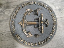 Placa de Bronze Vintage Puget Sound Estaleiro Naval PSNS Garantia de Qualidade Escritório U, usado comprar usado Placa de Bronze Vintage Puget Sound Estaleiro Naval PSNS Garantia de Qualidade Escritório U, usado comprar usado  Enviando para Brazil