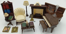 Antigo Renwal Casa de Bonecas Móveis em Miniatura Cadeira Abajur de Mesa Lareira Piano Pic, usado comprar usado  Enviando para Brazil