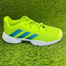 Tênis esportivo Adidas Barricade masculino tamanho 5.5Y branco neon corrida comprar usado  Enviando para Brazil