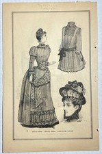 Usado, Roupas infantis femininas antigas com estampa de moda vitoriana dupla face década de 1880 comprar usado  Enviando para Brazil