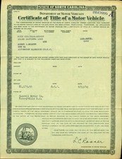 1949 Carolina do Norte título de veículo motorizado para um Ford 4 Dr Homer Walker 1949 comprar usado  Enviando para Brazil