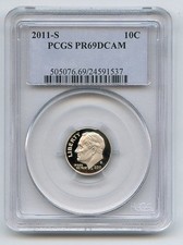 2011 S 10C Clad Roosevelt Dime PCGS PR69DCAM comprar usado  Enviando para Brazil