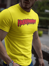 Camiseta Amarela Hulk Hogan Hulkamania | Logotipo Vermelho Clássico – Camiseta de Fã de Luta Livre comprar usado  Enviando para Brazil