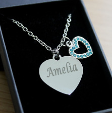 Engraved necklace pink for sale  WARRINGTON